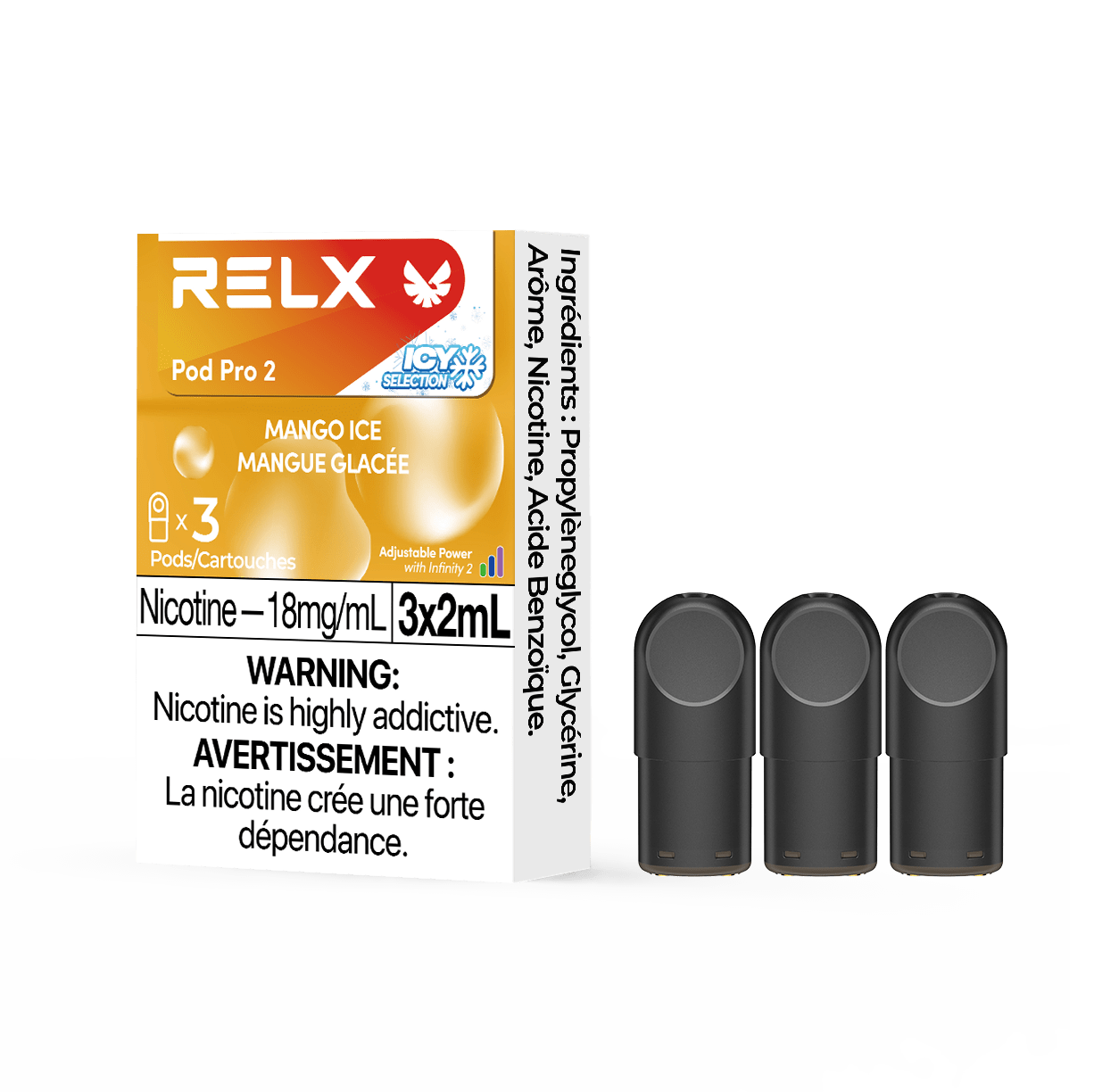 Relx Pod Pro 2 - Mango Ice (3-Pack) | Sweet & Tropical Relx Pod Pro 2 - Mango Ice (3-Pack) | Sweet & Tropical