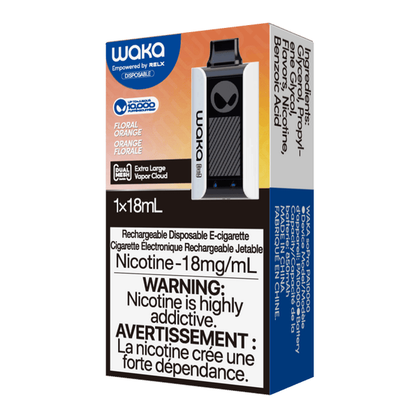WAKA soPro PA10000 10000 puffs Floral Orange waka-sopro-pa10000-disposable-vape-official-waka-canada-store-10000-puffs-floral-orange-33366132686987