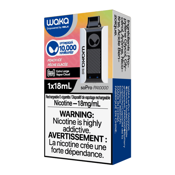 WAKA soPro PA10000 10000 puffs Peach Ice waka-sopro-pa10000-disposable-vape-official-waka-canada-store-10000-puffs-peach-ice-33366133080203