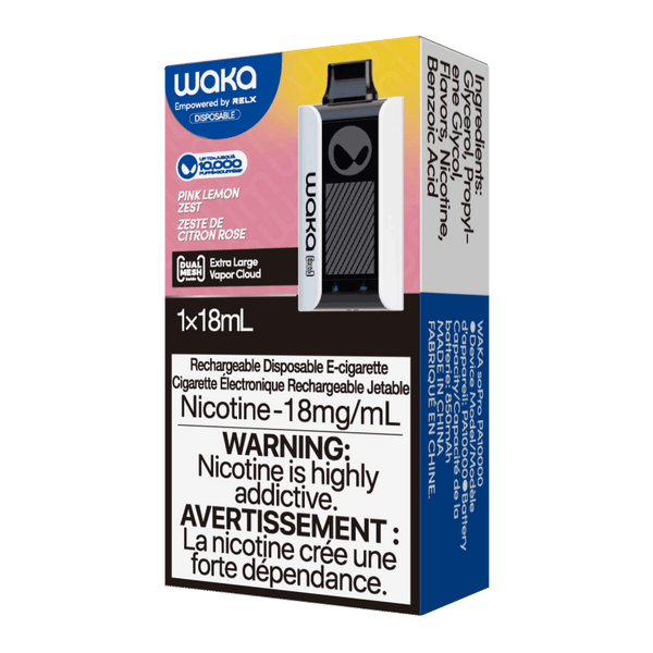WAKA soPro PA10000 10000 puffs Pink Lemon Zest waka-sopro-pa10000-disposable-vape-official-waka-canada-store-10000-puffs-pink-lemon-zest-33366132392075