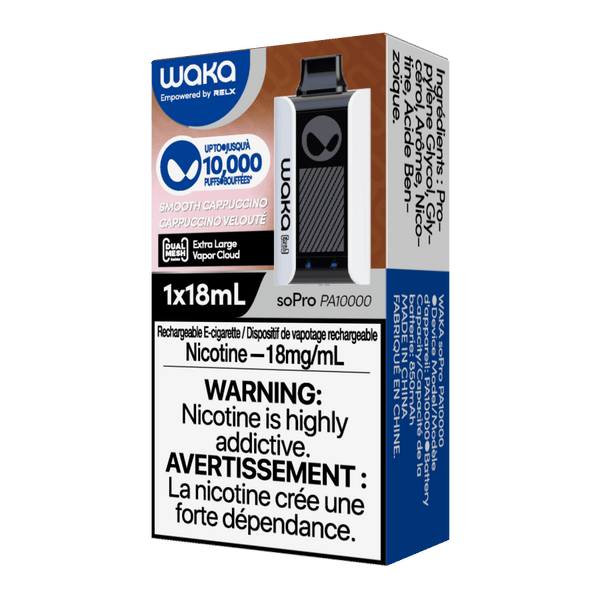WAKA soPro PA10000 10000 puffs Smooth Cappuccino waka-sopro-pa10000-disposable-vape-official-waka-canada-store-10000-puffs-smooth-cappuccino-33366133375115