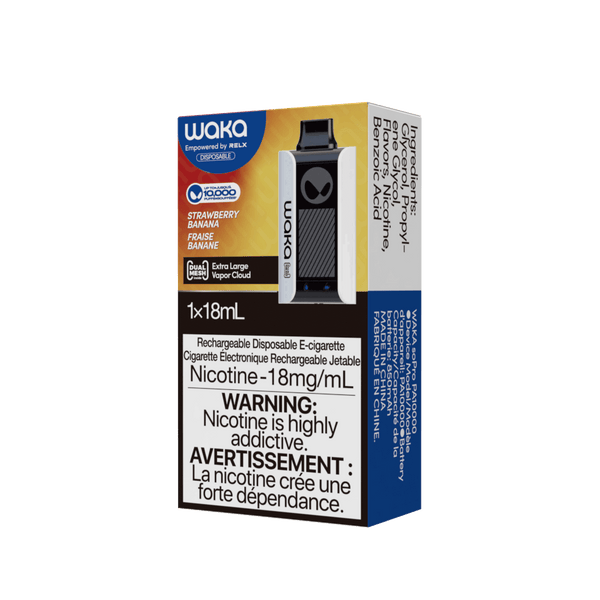 WAKA soPro PA10000 10000 puffs Strawberry Banana waka-sopro-pa10000-disposable-vape-official-waka-canada-store-10000-puffs-strawberry-banana-33366290825355