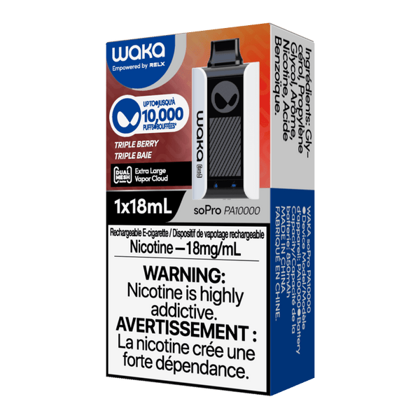 WAKA soPro PA10000 10000 puffs Triple Berry waka-sopro-pa10000-disposable-vape-official-waka-canada-store-10000-puffs-triple-berry-33366133473419