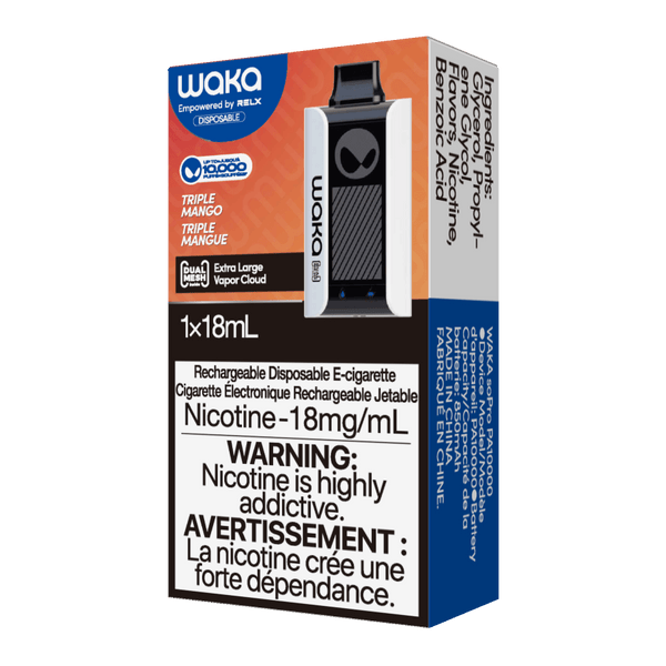 WAKA soPro PA10000 10000 puffs Triple Mango waka-sopro-pa10000-disposable-vape-official-waka-canada-store-10000-puffs-triple-mango-33366132490379