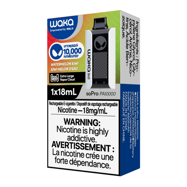 WAKA soPro PA10000 10000 puffs Watermelon Kiwi waka-sopro-pa10000-disposable-vape-official-waka-canada-store-10000-puffs-watermelon-kiwi-33366133571723