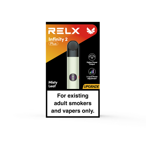 RELX CA Infinity 2 Devic CAD $24.99 Misty Leaf  featuring rapid charging, customizable voltage, long-lasting battery life package featuring rapid charging, customizable voltage, long-lasting battery life 悦刻加拿大 烟杆    产品  多种口味 
