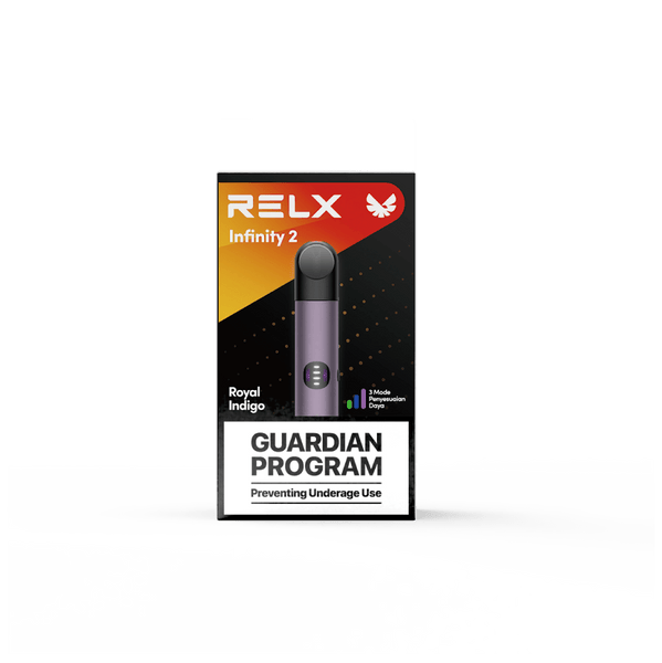 RELX CA Infinity 2 Devic CAD $24.99 Royal Indigo featuring rapid charging, customizable voltage, long-lasting battery life package featuring rapid charging, customizable voltage, long-lasting battery life 悦刻加拿大 烟杆    产品  多种口味 
