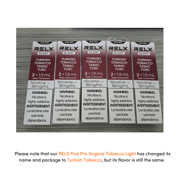 RELX Pod Pro (Copy) Tobacco 18mg ml Turkish (Virginia) Tobacco relx-vape-pod-pro-18mg-ml-0mg-ml-relx-canada-official-tobacco-18mg-ml-turkish-virginia-tobacco-34662559219851
